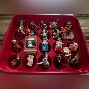 22 Christmas ornaments Most are Disney characters